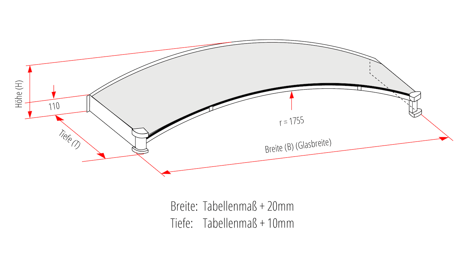 Vordach Aluminium RON-MO