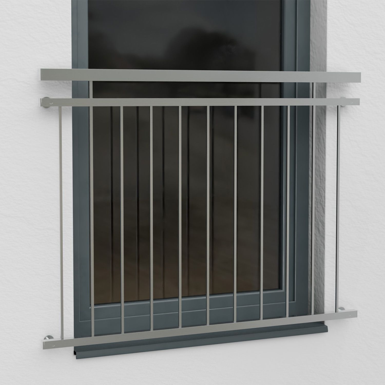 Französischer Balkon Edelstahl Vierkant