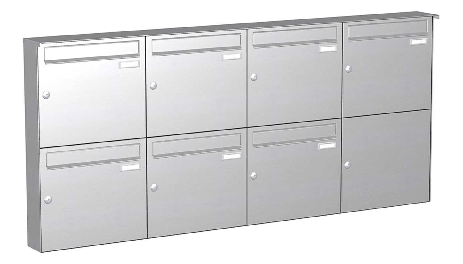 Briefkastenanlage | Aufputz | 7-fach | Senkrecht | Edelstahl