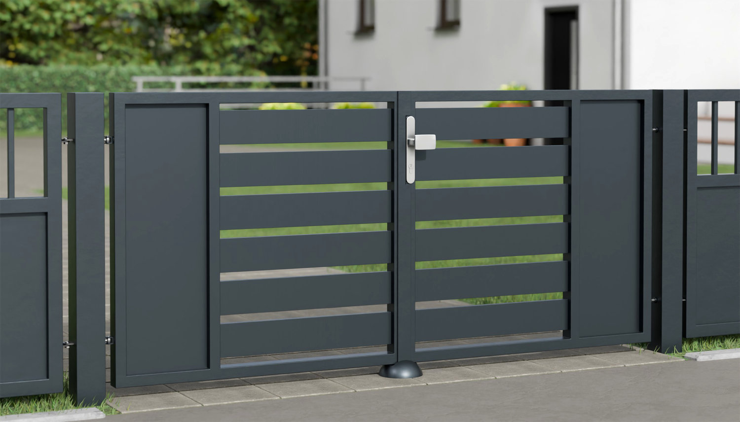 Gartentor Alu 2-flügelig Sichtschutz KSB, GE