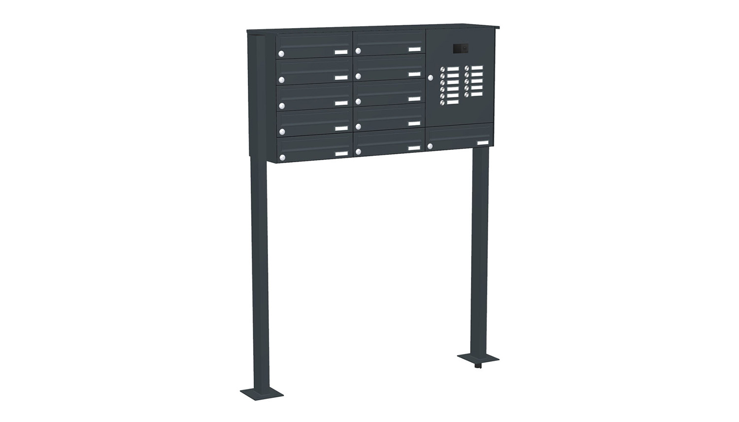 Briefkastenanlage | Freistehend | 11-fach | Waagerecht | Audio | Video | Farbe