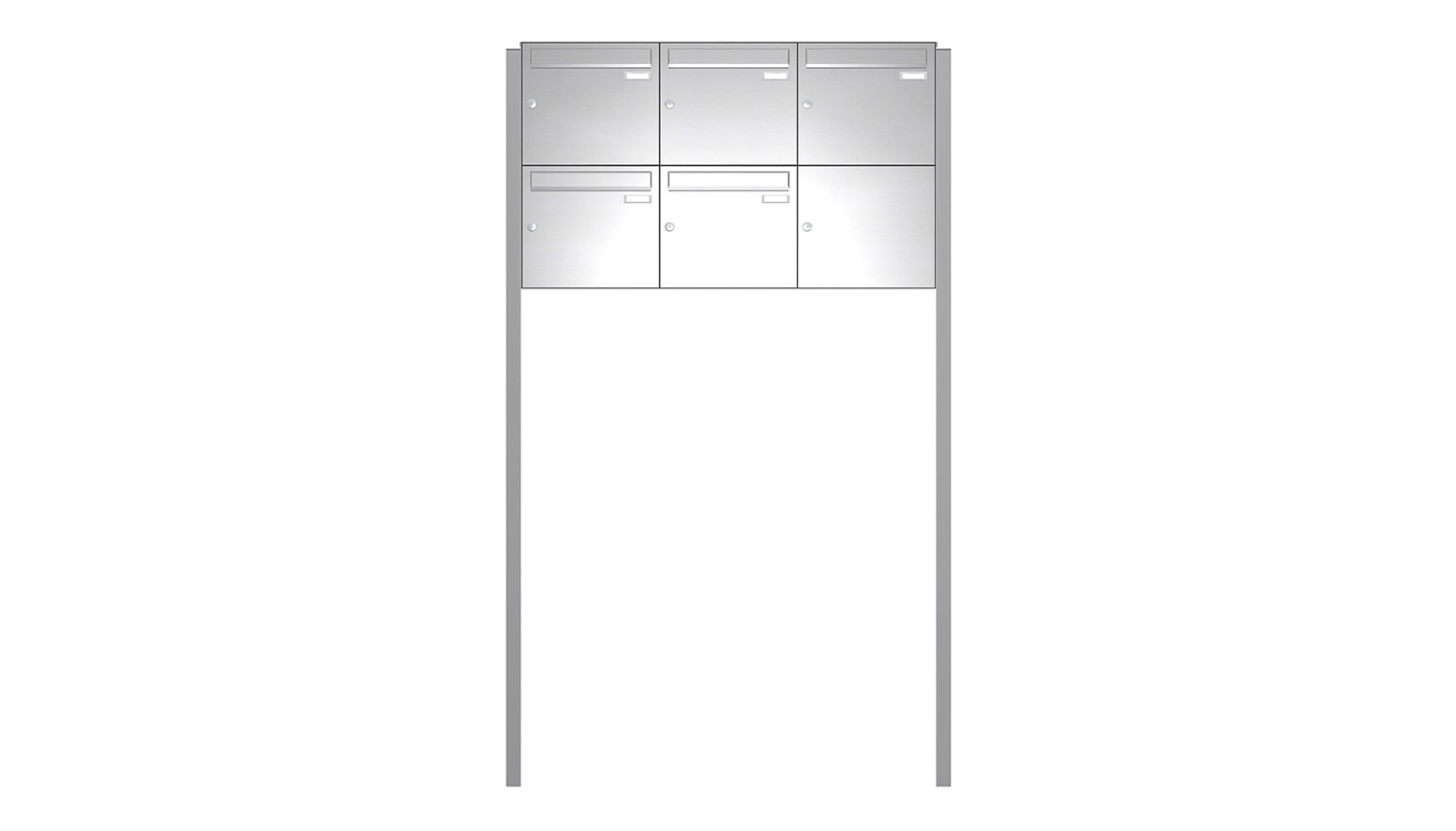 Briefkastenanlage | Freistehend | 5-fach | Senkrecht | Edelstahl