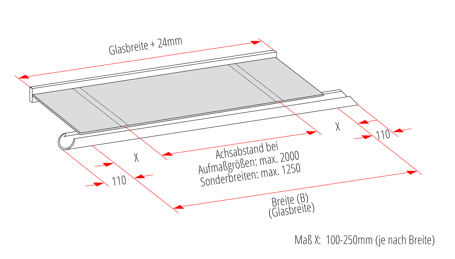 Vordach Aluminium COM-MO