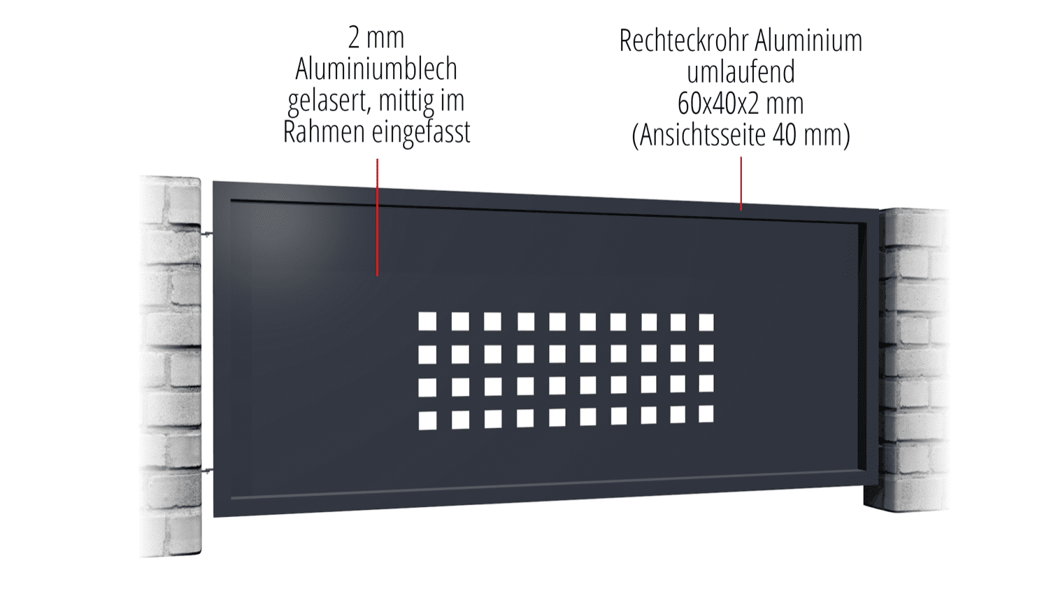 Sichtschutzzaun Alu QLR, GE