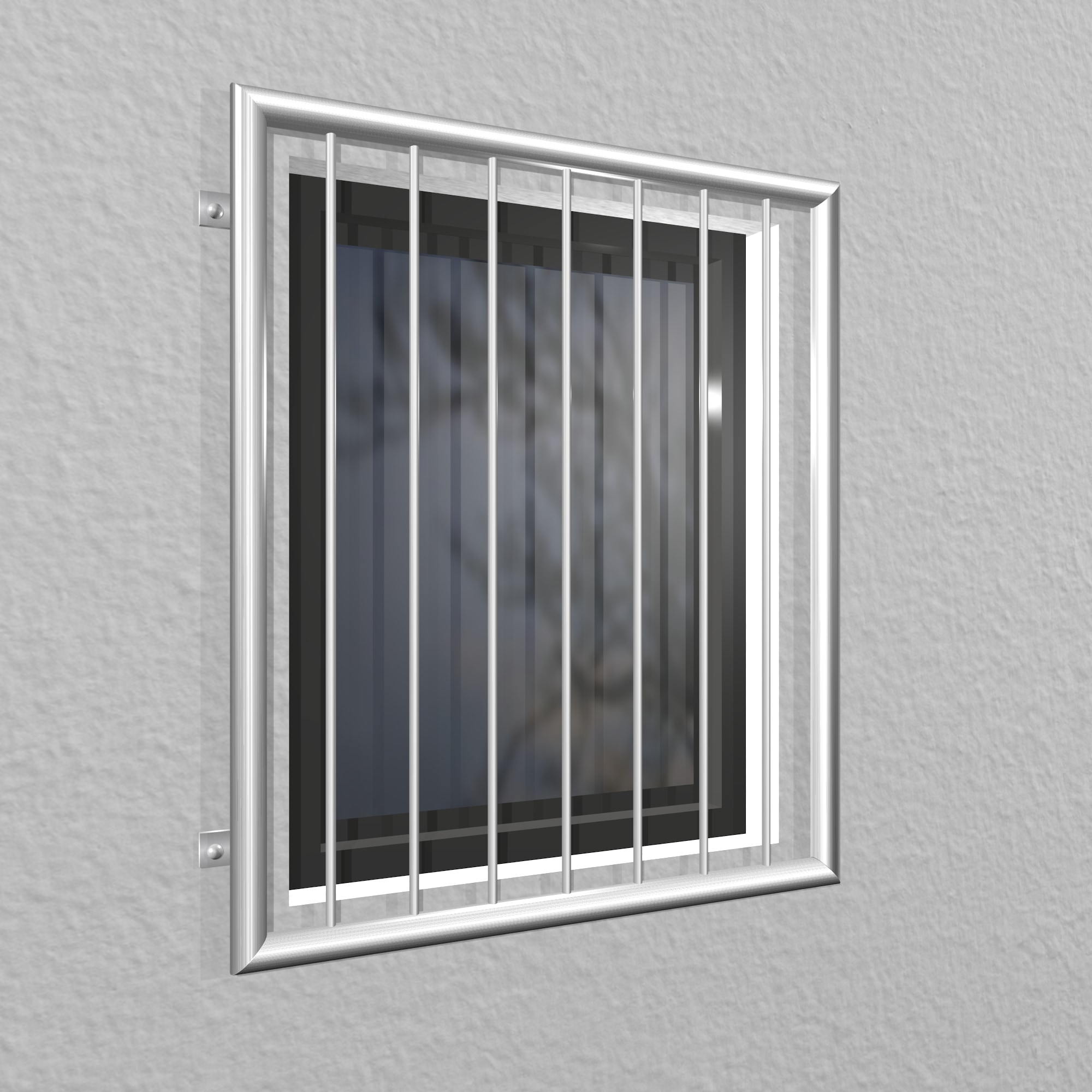 Edelstahl Sicherheitsstange 2-fach Fenstersicherung Einbruchschutz Fenstergitter 