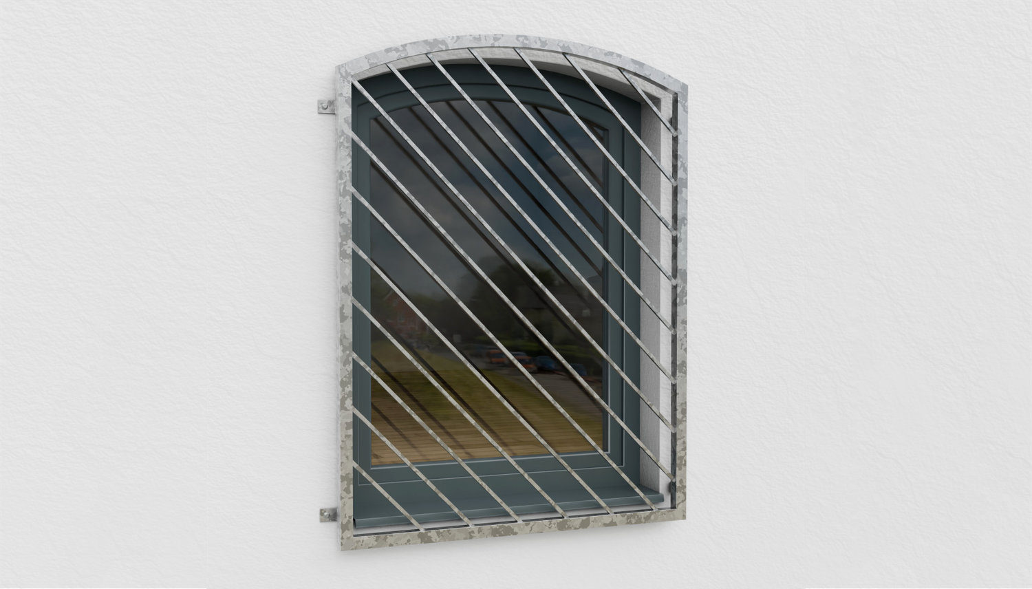 Fenstergitter verzinkt Diagonalstab 2 Oberbogen 