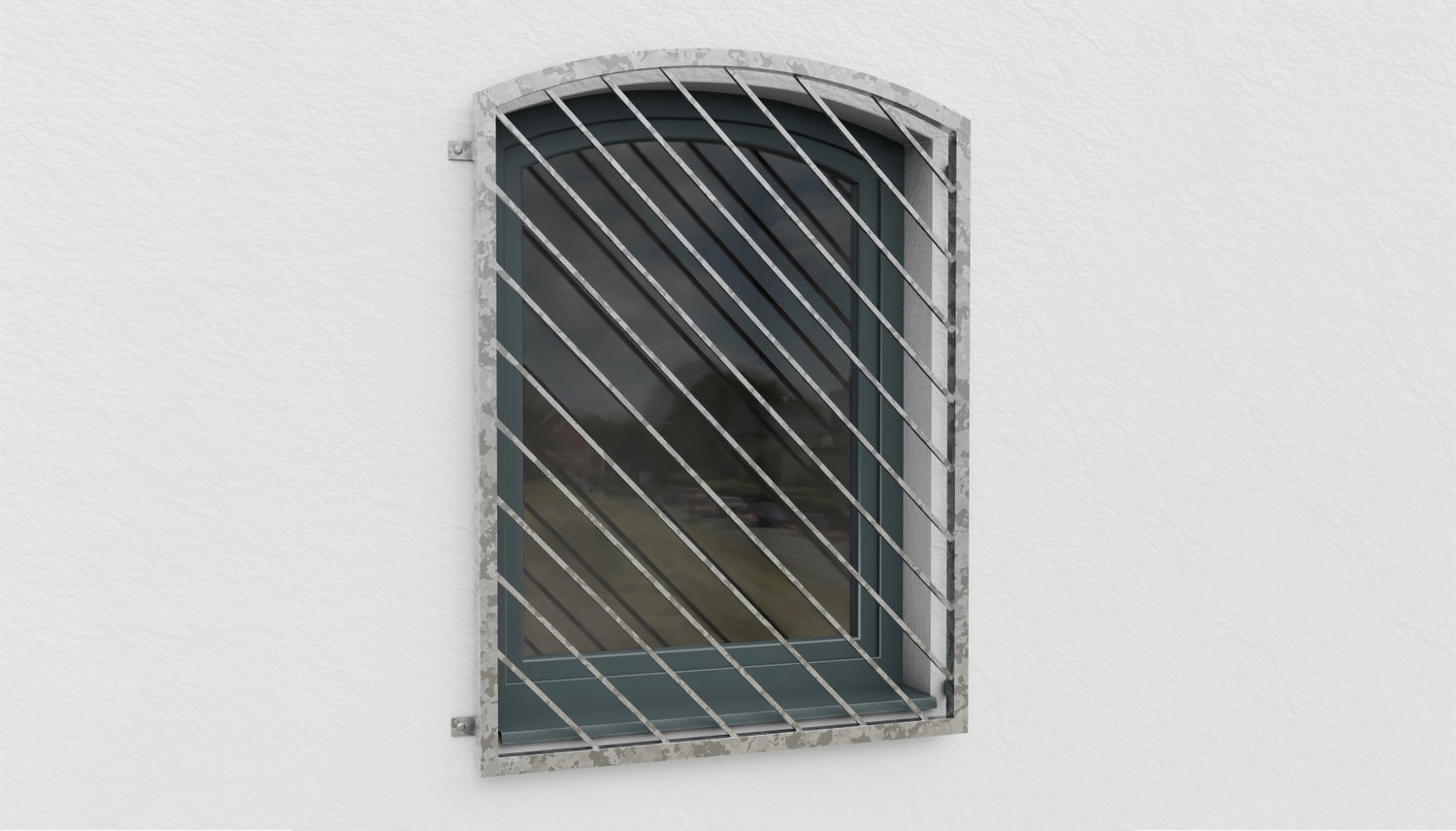 Fenstergitter verzinkt Diagonalstab 2 Oberbogen 