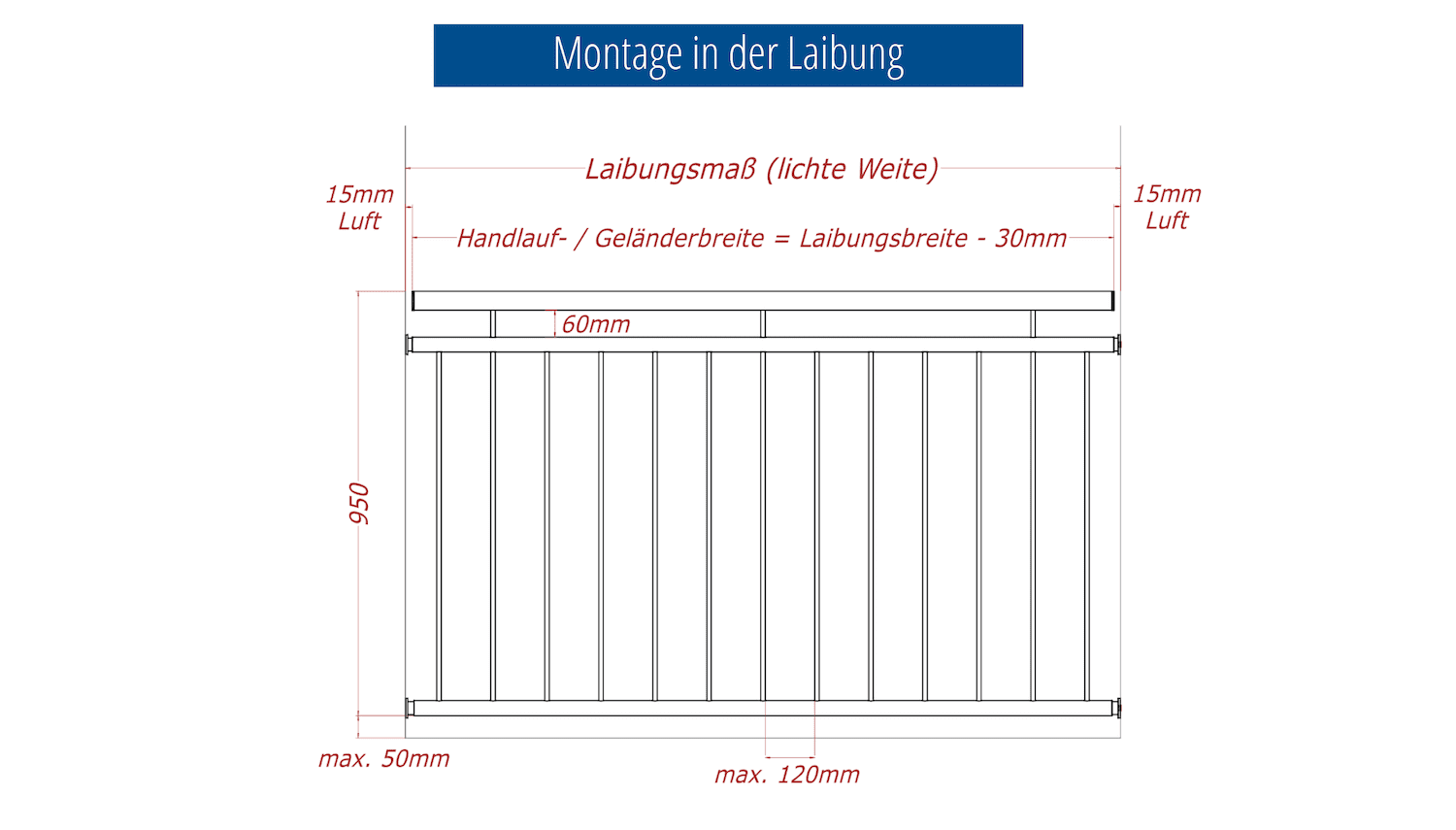 Französischer Balkon verzinkt Rhombus Ornament 