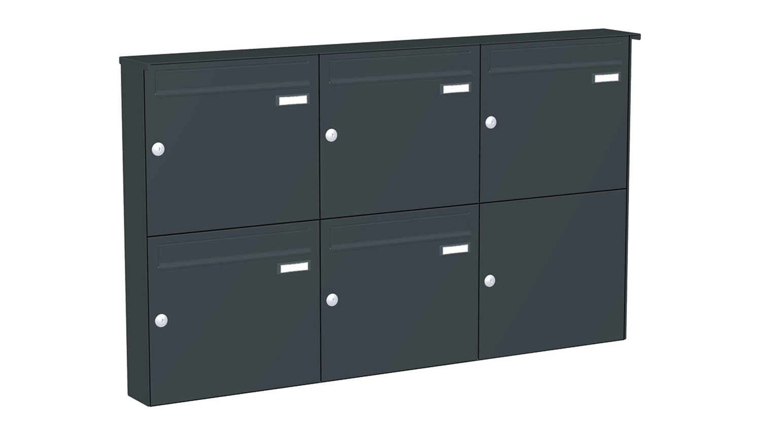 Briefkastenanlage | Aufputz | 5-fach | Senkrecht | Farbe