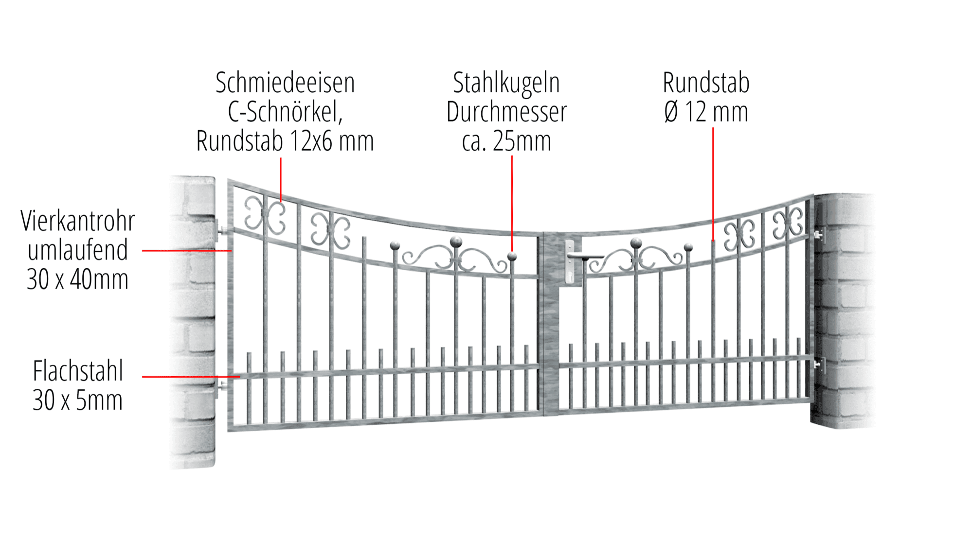 Gartentor verzinkt 2-flügelig Berlin, UB