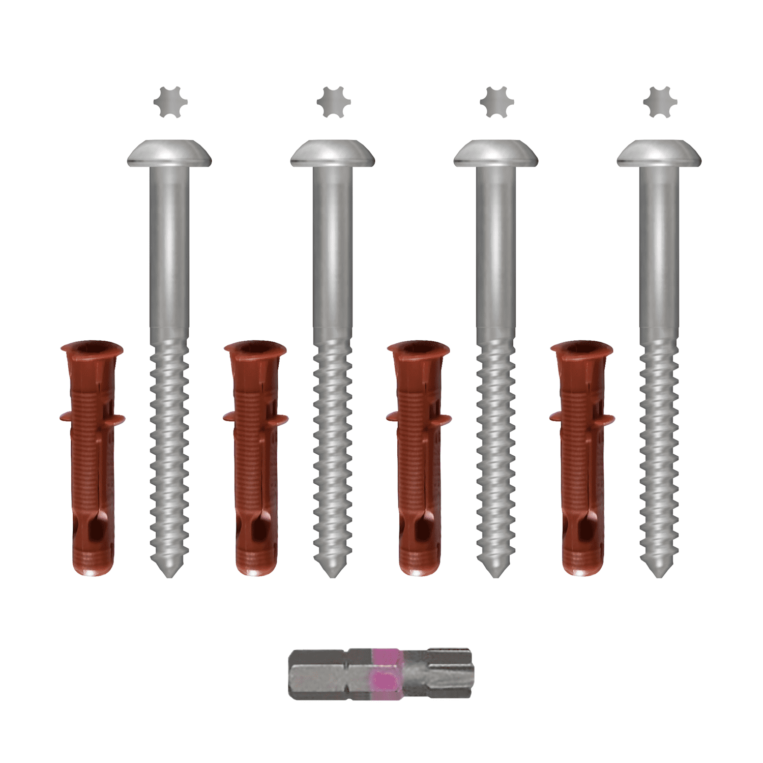 Sicherheitsschrauben-Set verzinkt 7x85 mm