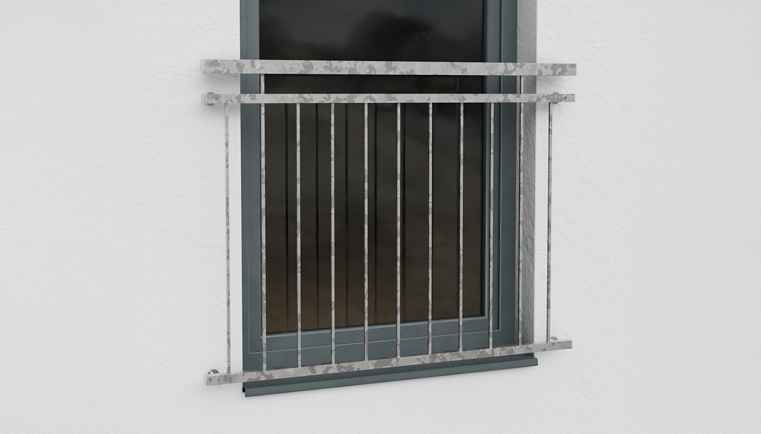 Französischer Balkon verzinkt Vierkant