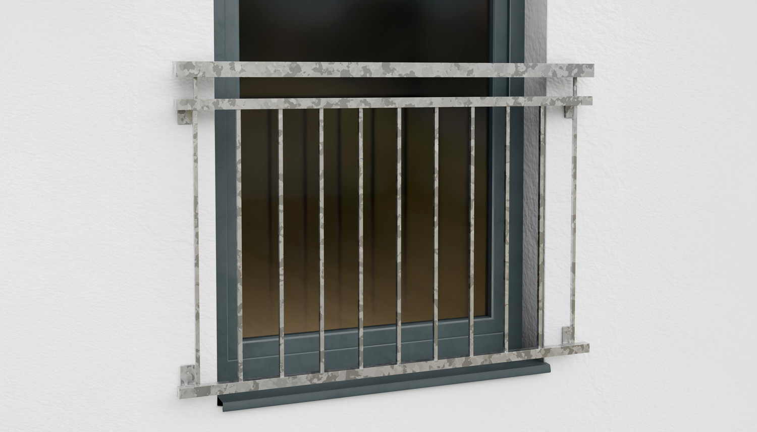 Französischer Balkon verzinkt Vierkant