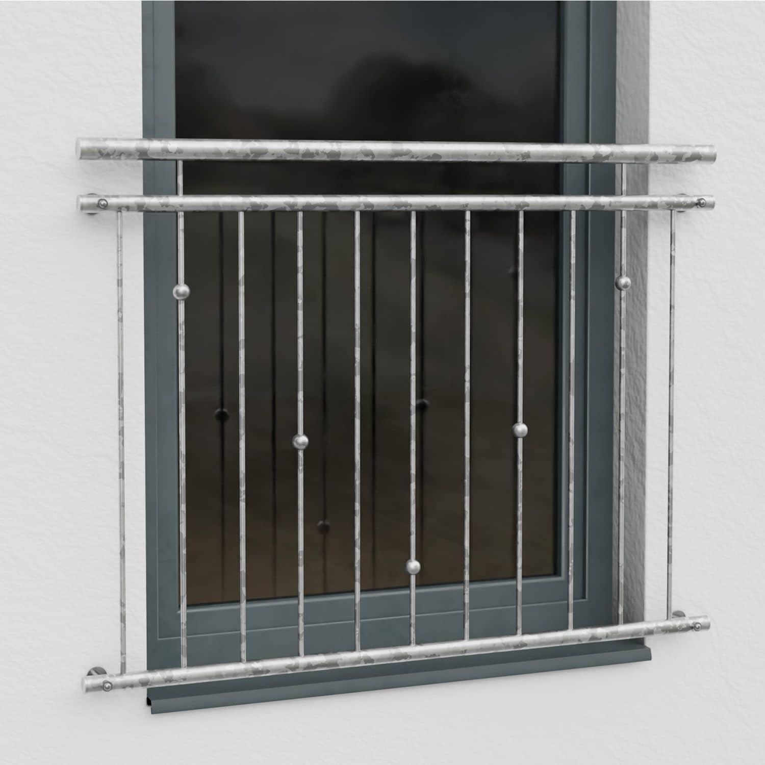 Französischer Balkon verzinkt V-Kugeln