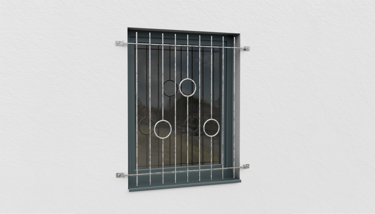 Fenstergitter verzinkt Kreis Stab