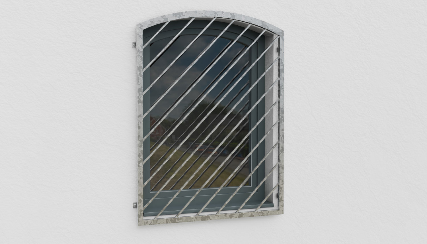 Fenstergitter verzinkt Diagonalstab 1 Oberbogen 