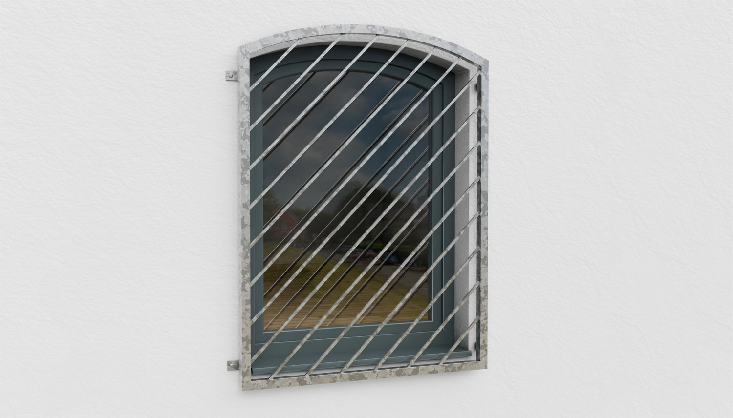 Fenstergitter verzinkt Diagonalstab 1 Oberbogen 