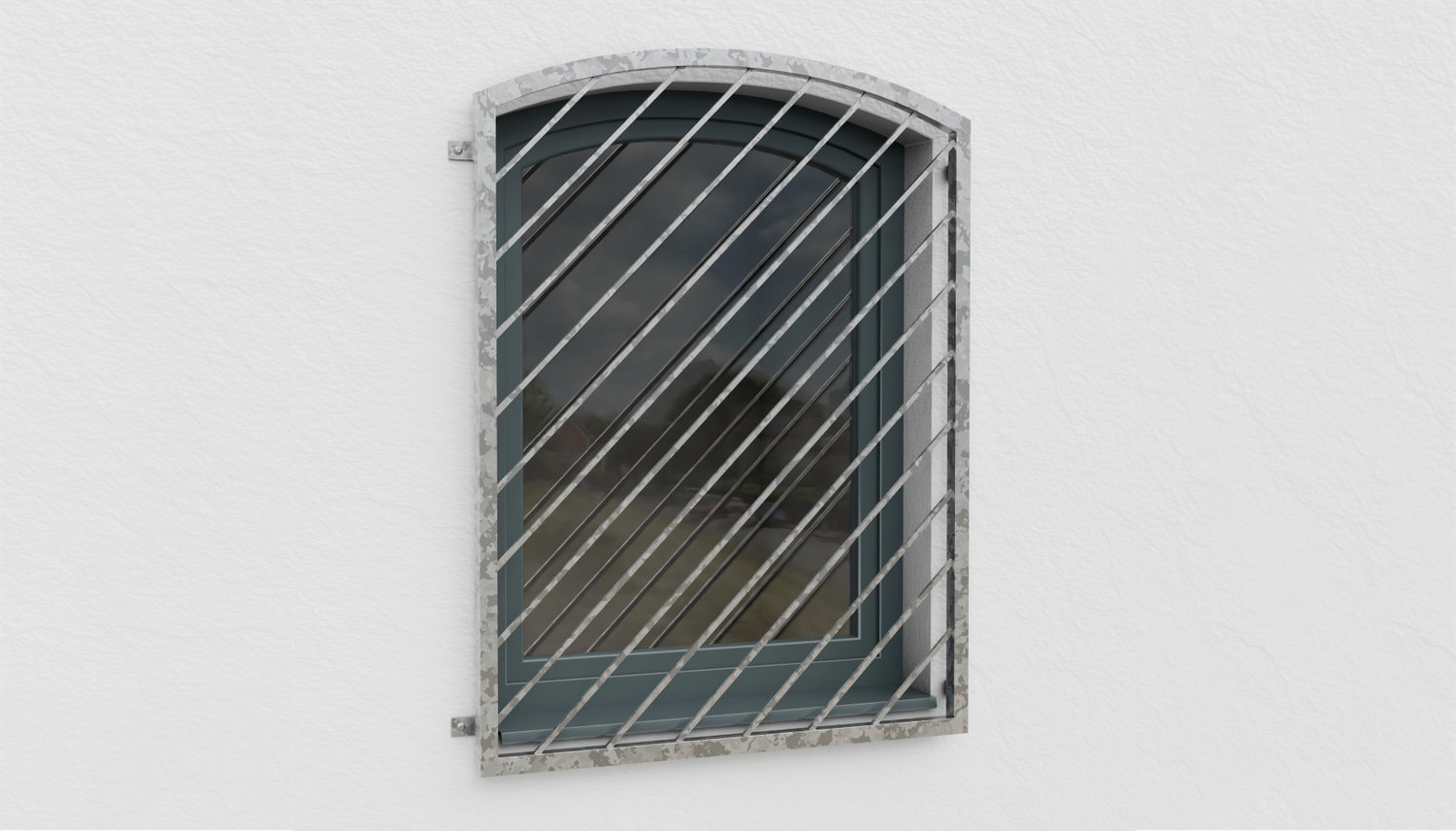 Fenstergitter verzinkt Diagonalstab 1 Oberbogen 