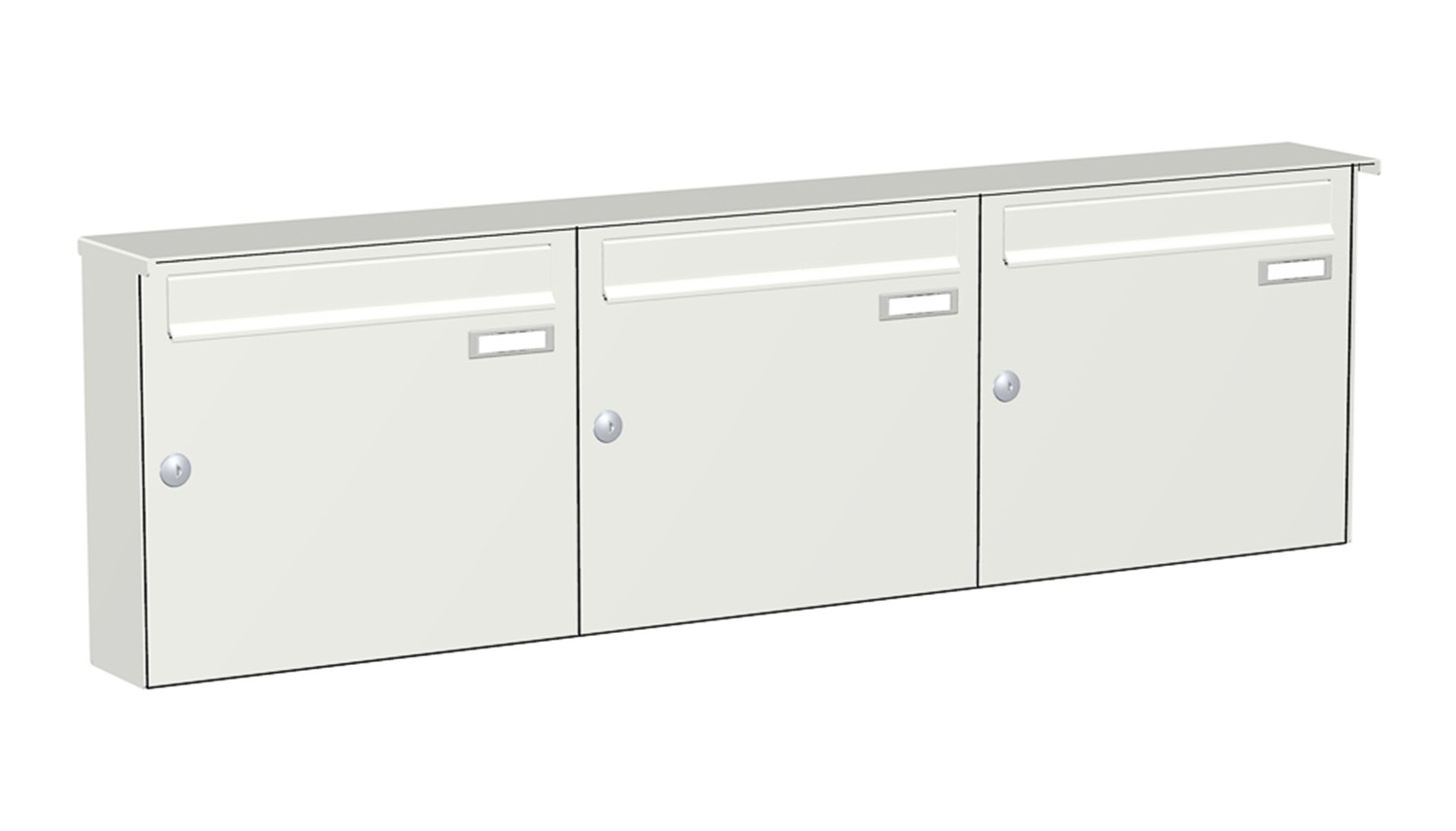 Briefkastenanlage | Aufputz | 3-fach | Senkrecht | Farbe