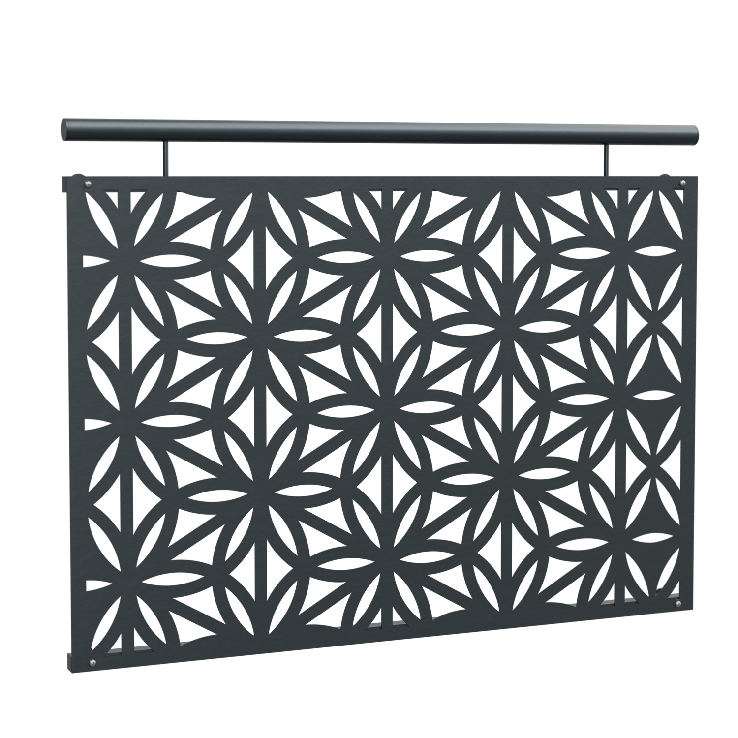 Französischer Balkon verzinkt Designblech Blütentraum