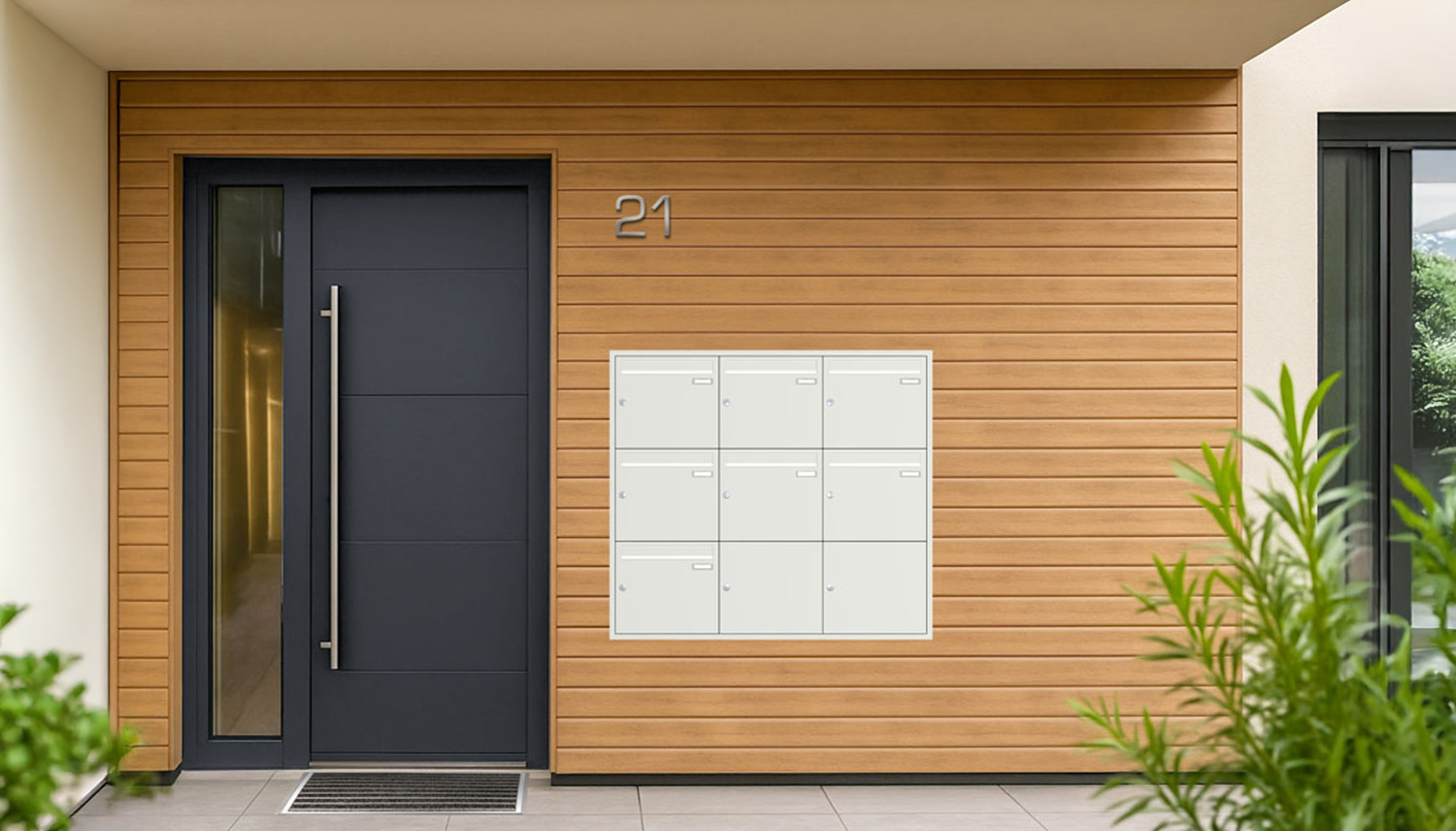 Briefkastenanlage | Unterputz | 7-fach | Senkrecht | Farbe