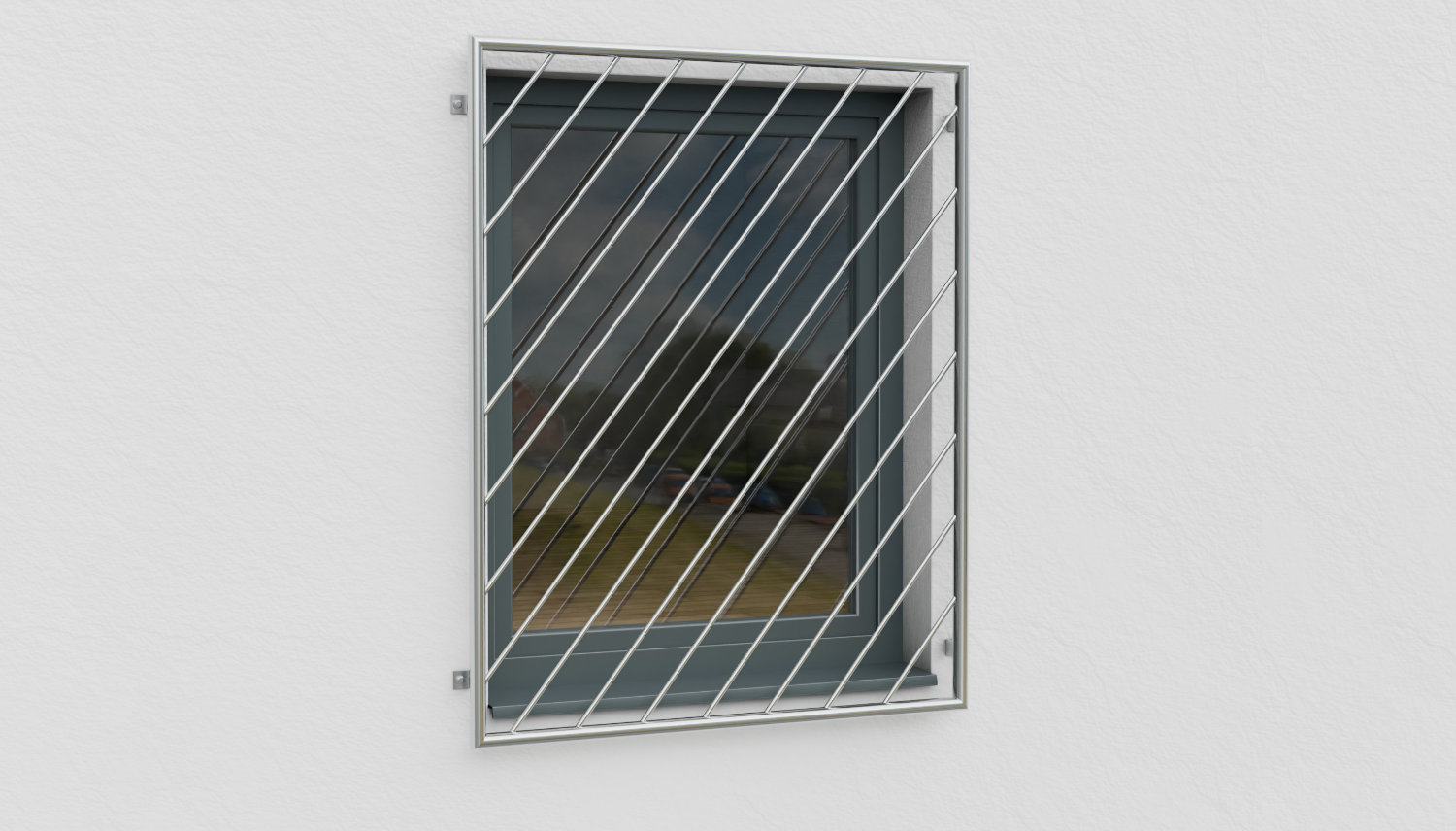 Fenstergitter Edelstahl Diagonalstab 1
