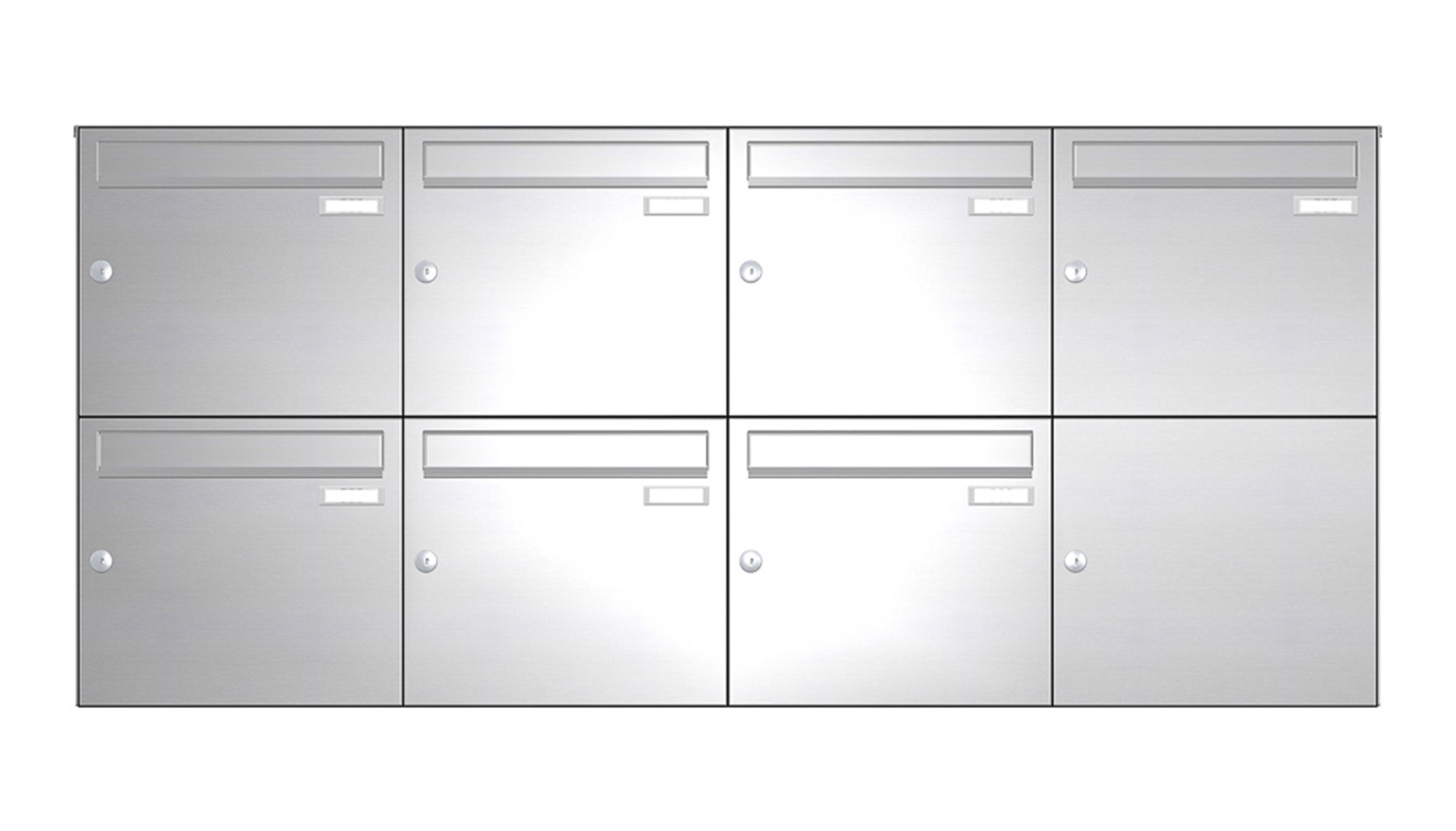 Briefkastenanlage | Aufputz | 7-fach | Senkrecht | Edelstahl