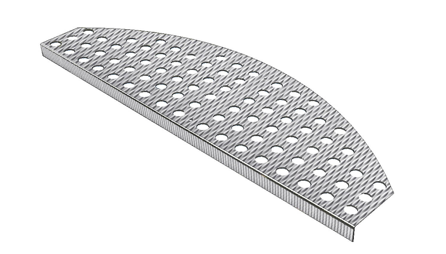 Treppenstufenbelag Edelstahl große Löcher