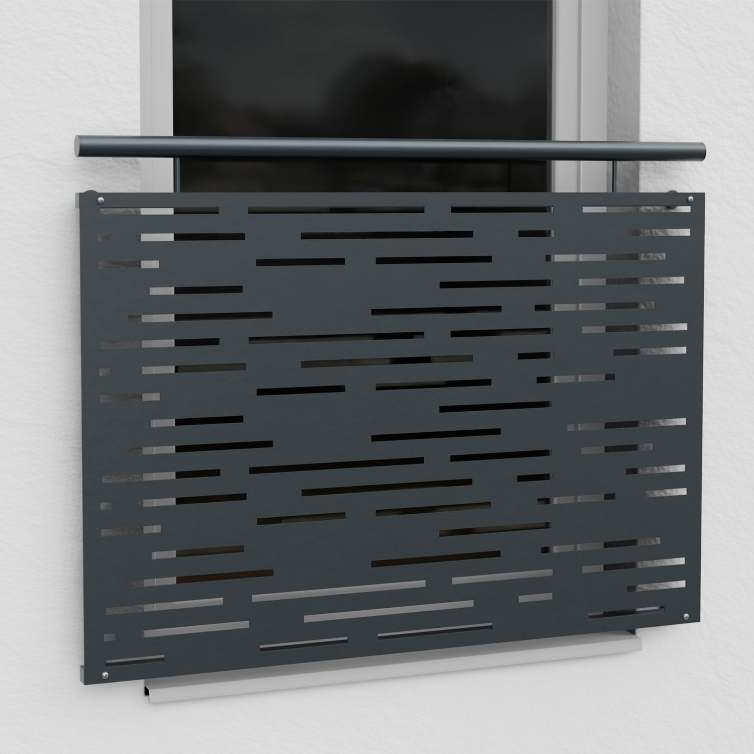 Französischer Balkon verzinkt Designblech Streifen horizontal