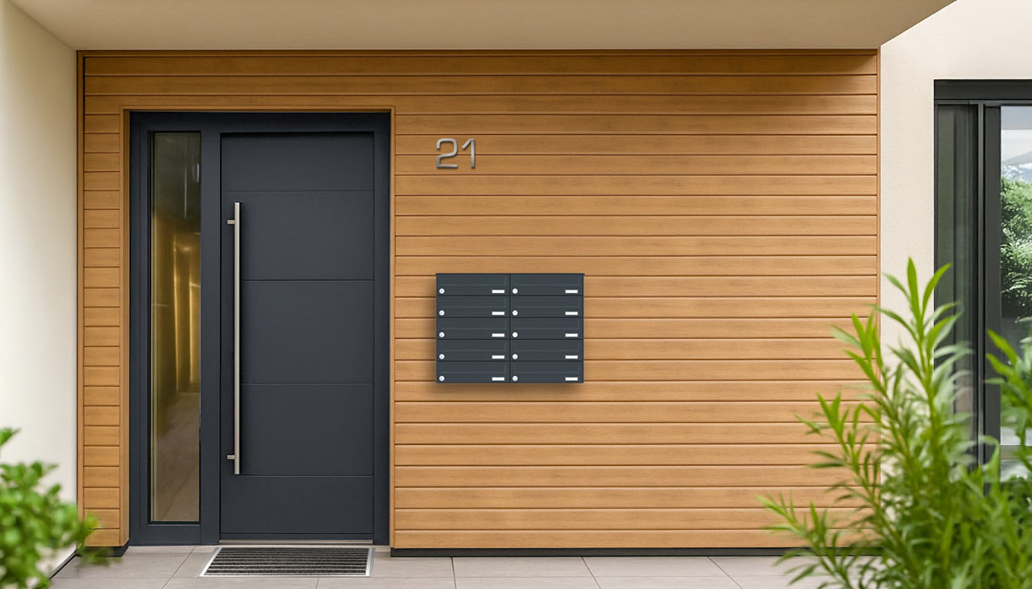 Briefkastenanlage | Aufputz | 10-fach | Waagerecht | Farbe