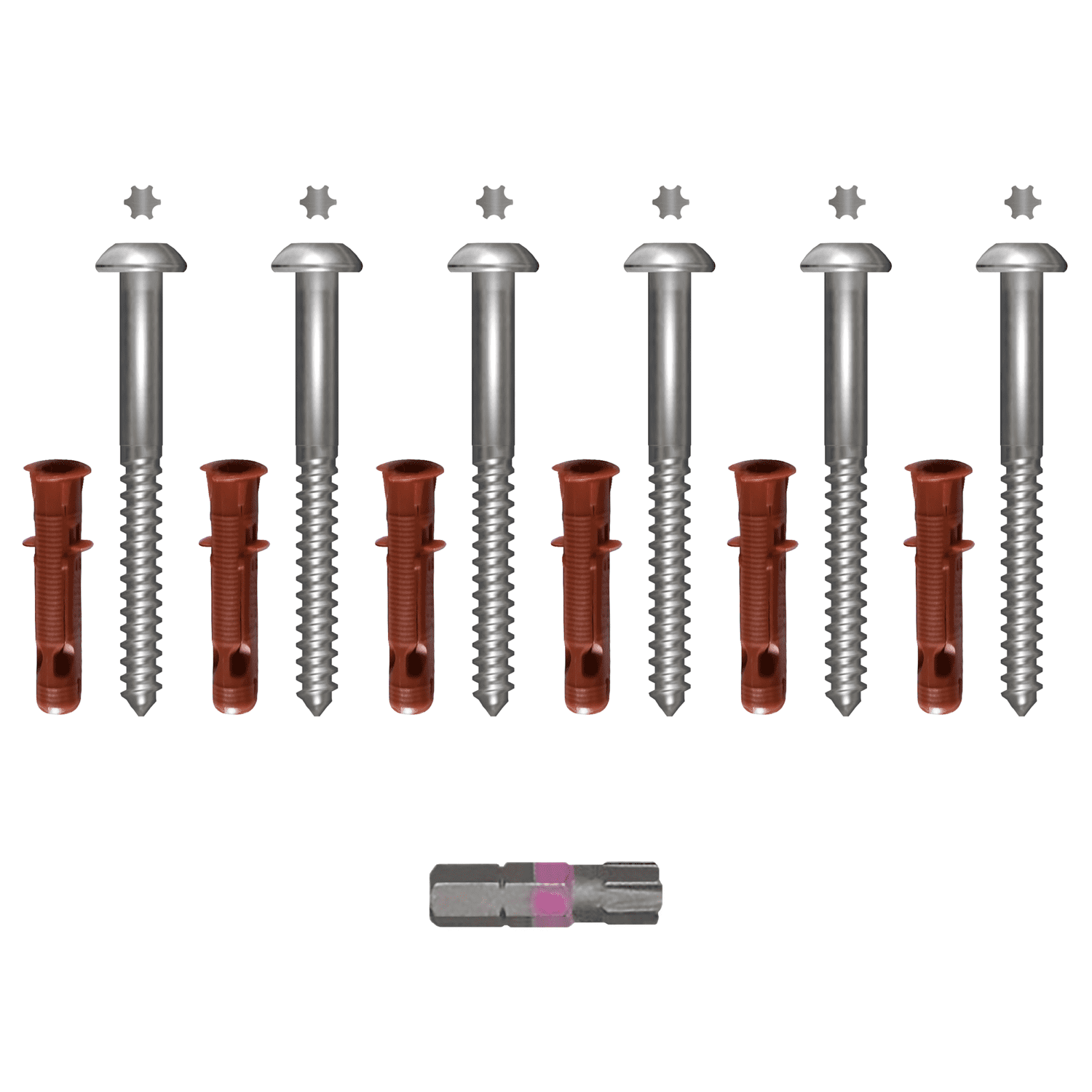 Sicherheitsschrauben-Set Edelstahl Gittertür 7x105 mm