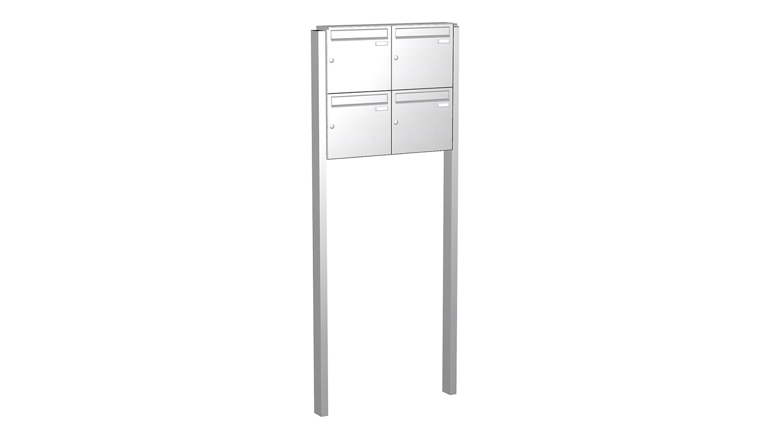 Briefkastenanlage | Freistehend | 4-fach | Senkrecht | Edelstahl