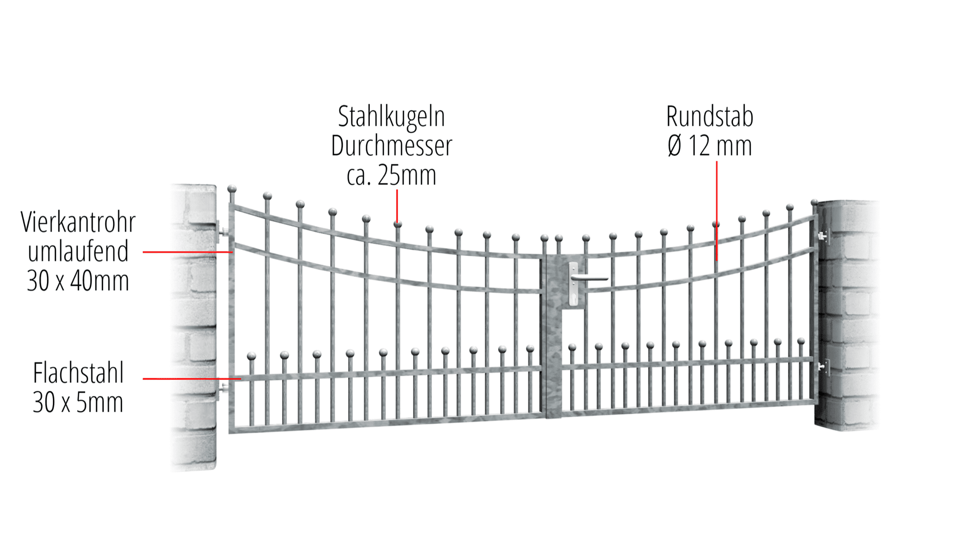 Gartentor verzinkt 2-flügelig Bonn, UB