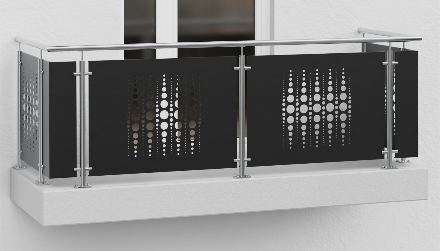 Balkongeländer Edelstahl Designblech PE