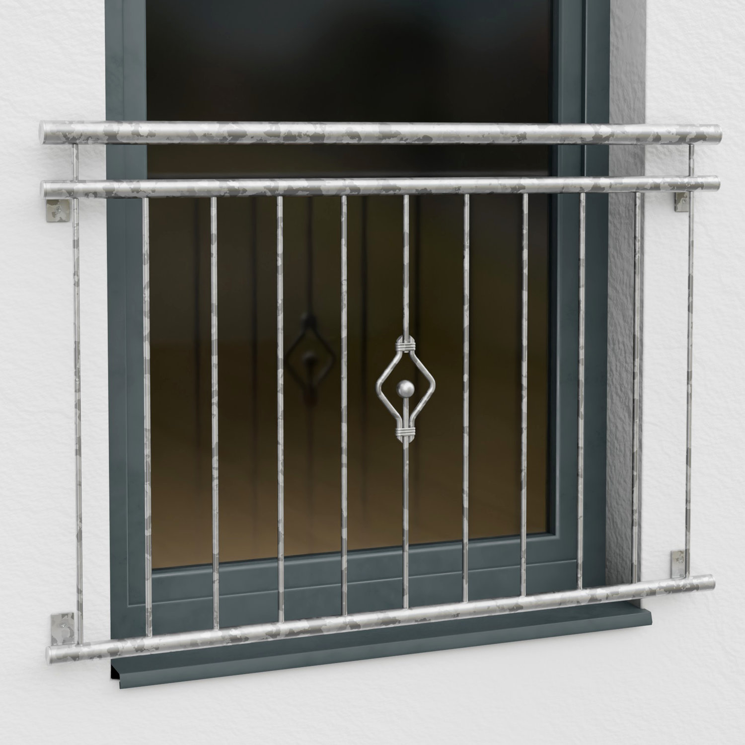 Französischer Balkon verzinkt Kugel Ornament 