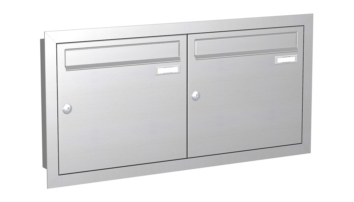 Briefkastenanlage | Unterputz | 2-fach | Senkrecht | Edelstahl