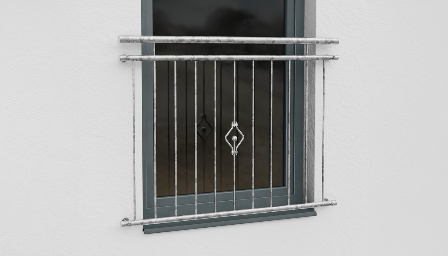 Französischer Balkon verzinkt Kugel Ornament 