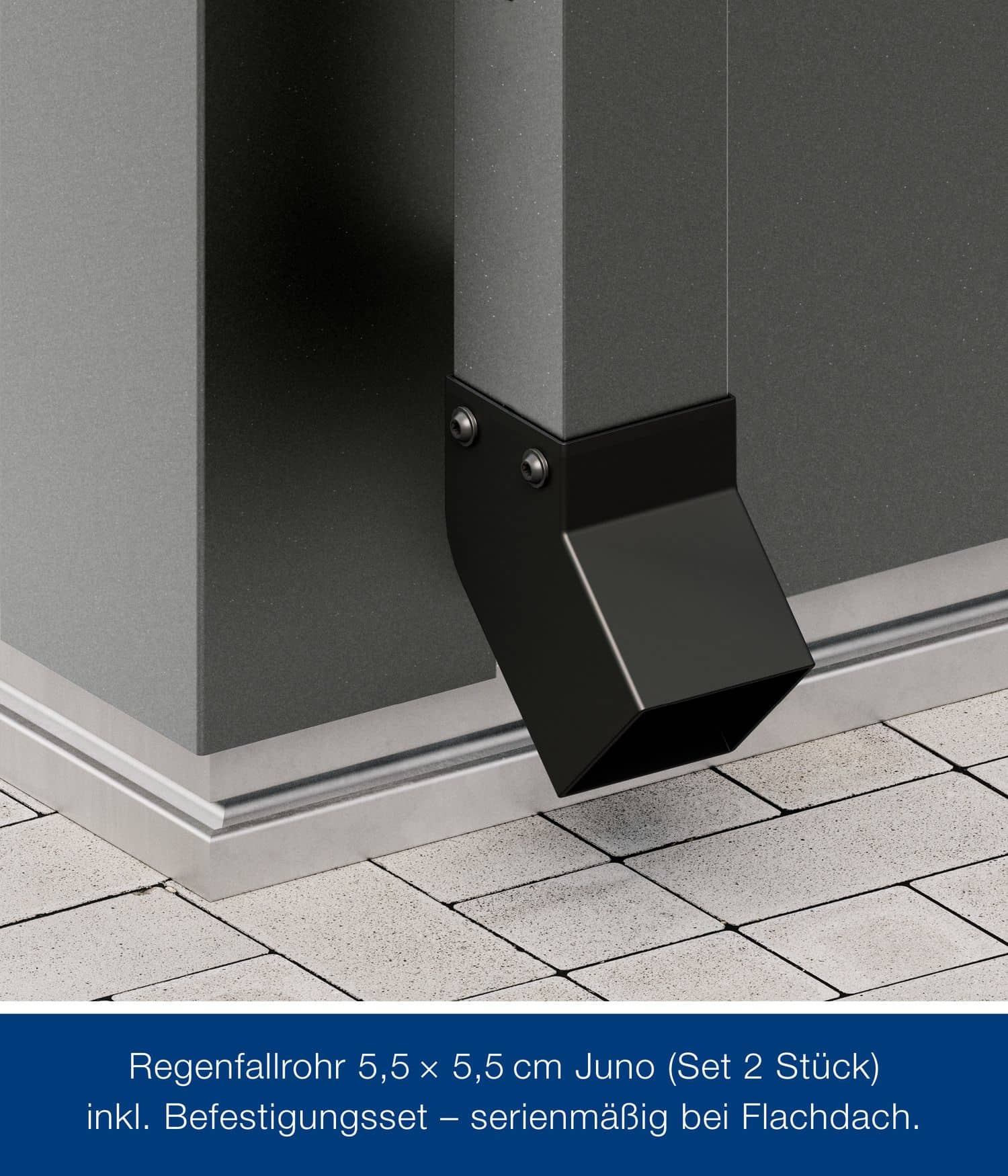 Gerätehaus Hörmann Juno Design mit Flachdach 2-flügelig