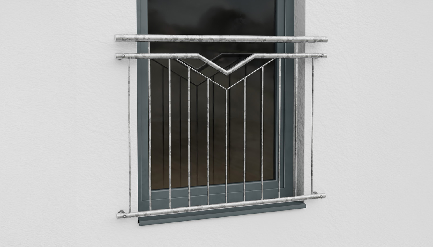 Französischer Balkon verzinkt Doppel-V