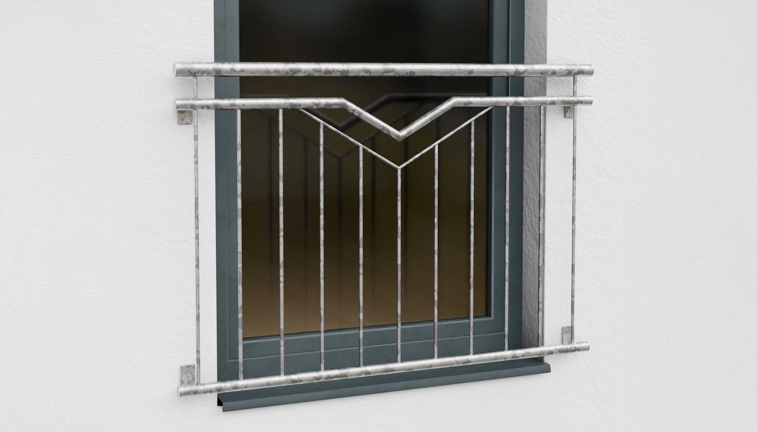 Französischer Balkon verzinkt Doppel-V