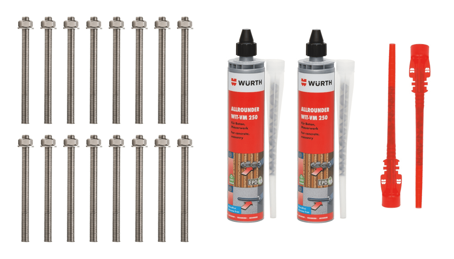 Montageset Gartentor Klebeanker