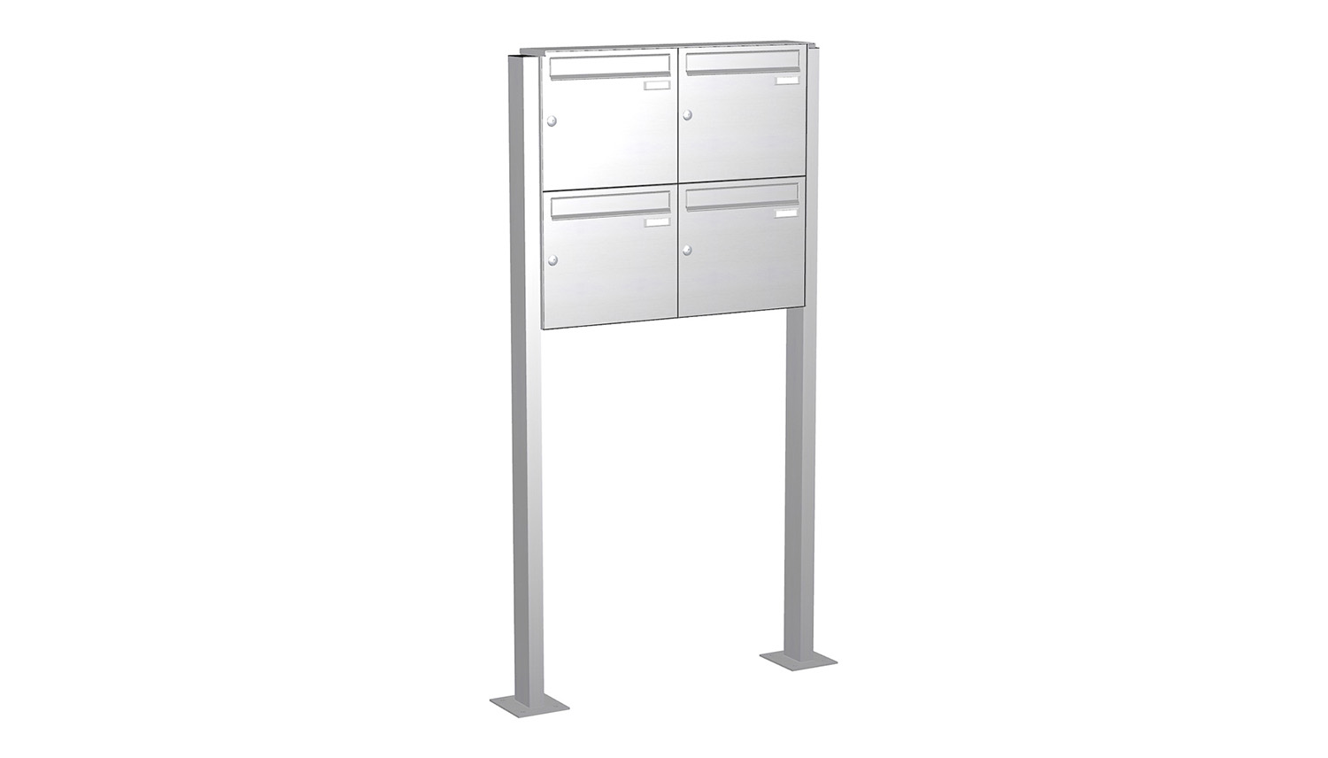 Briefkastenanlage | Freistehend | 4-fach | Senkrecht | Edelstahl