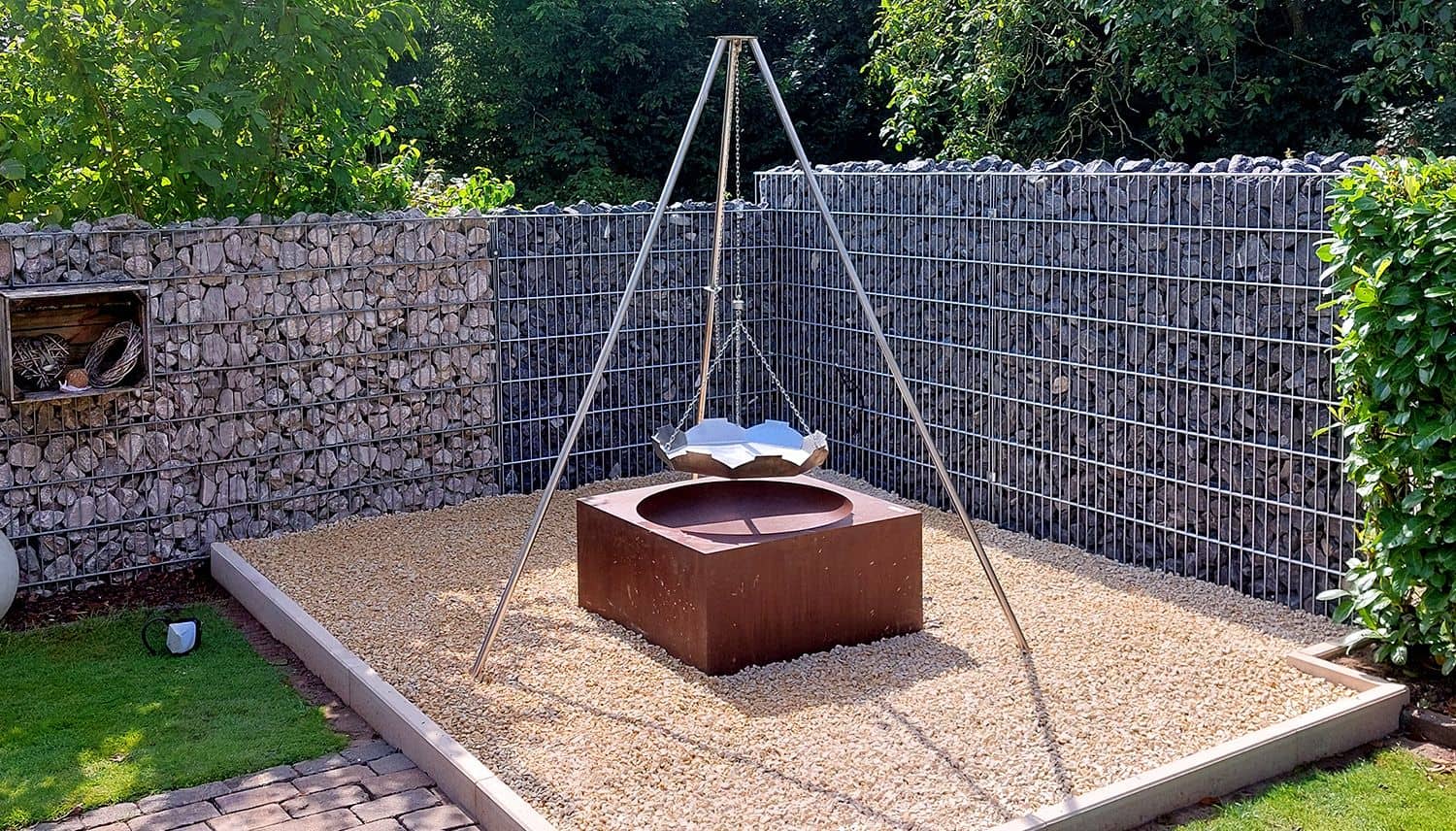 Feuerschale Cortenstahl quadratisch