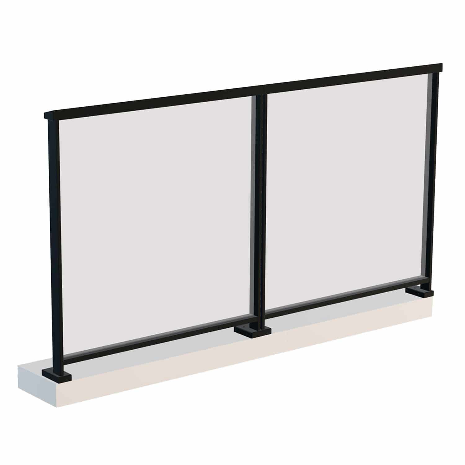Balkongeländer Easy Alu mit Glasfüllung