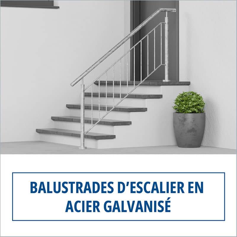 Balustrades d’escalier en acier galvanisé