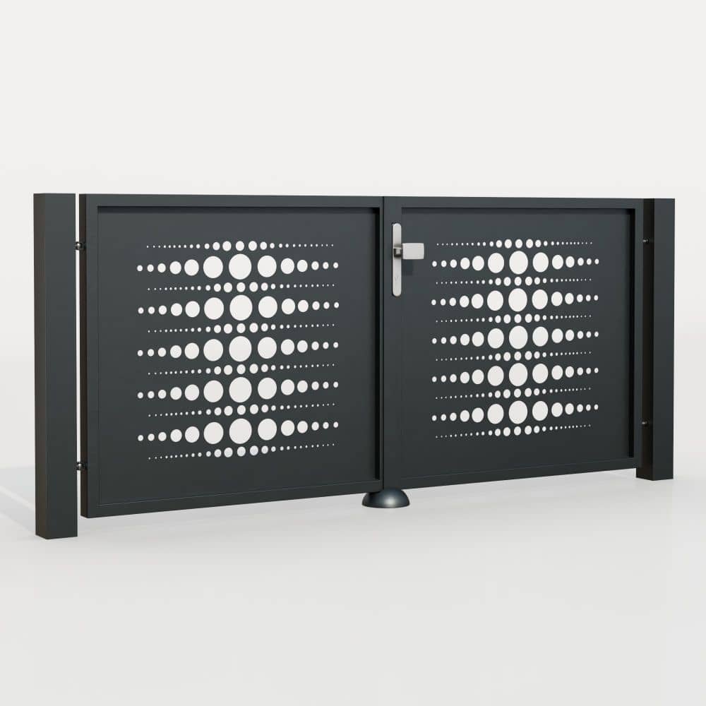 Gartentor Alu 2-flügelig Laserschnitt Design PE 2