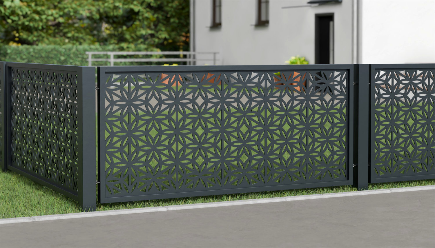 Gartenzaun Alu Laserschnitt Design BT