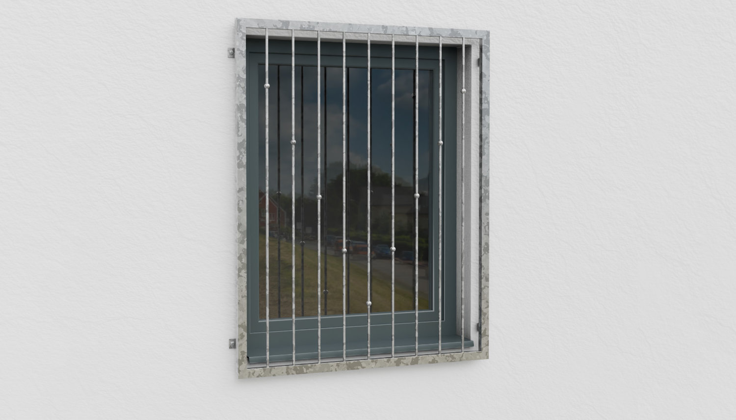 Fenstergitter verzinkt V-Kugeln
