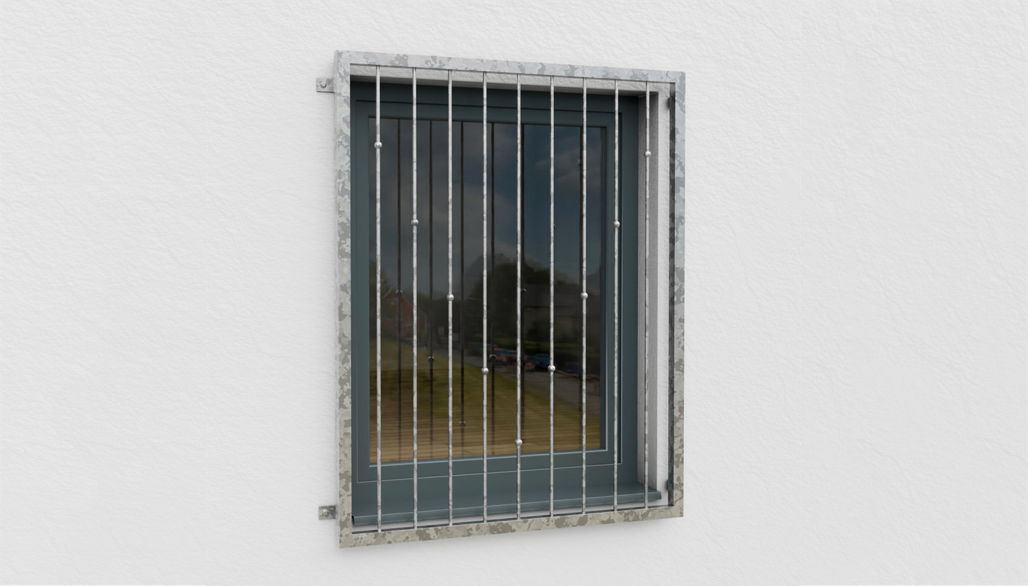 Fenstergitter verzinkt V-Kugeln