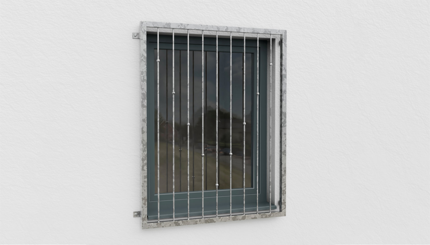 Fenstergitter verzinkt V-Kugeln